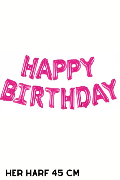 Baloncu Nene Pembe Happy Bırthday Folyo Set Balon Doğum Günü Helyum Doğum Gün...
