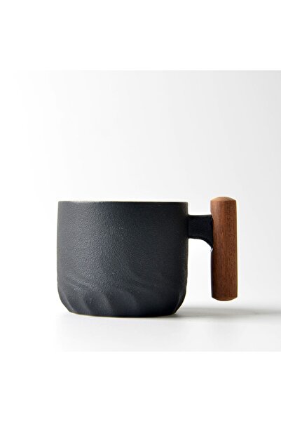 Choice 70 ملليلتر أسود فنجان قهوة يدوي الصنع، فنجان قهوة عتيق مع مقبض خشبي.