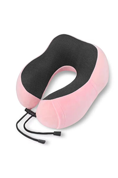 Choice وسائد رقبة من الإسفنج المرن على شكل حرف U باللون الوردي وسادة سفر ناعم...