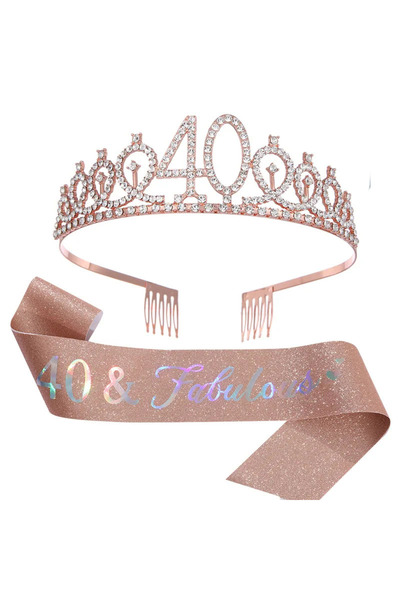 Choice 40 2 قطعة/مجموعة تاج حفلة عيد ميلاد 18 21 30 40 50 تاج كريستالي طباعة ...