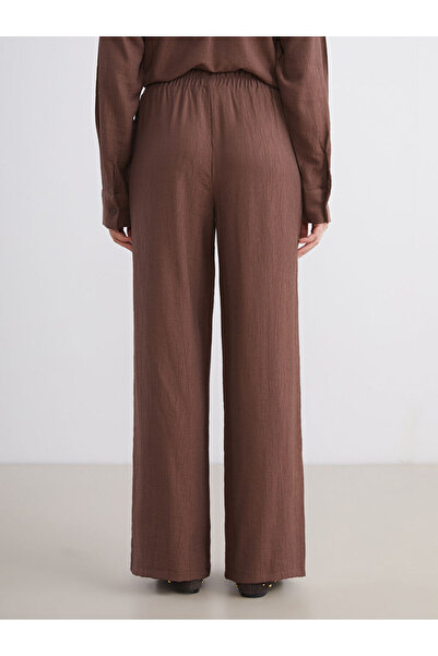 LC Waikiki Quality Parts from Celebi Store | Textured Wide Leg Women's Trousers with Elastic Waist