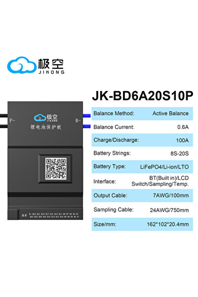Choice1 JK-BD6A20S10P JIKONG JK BMS BD6A20S10P 100AH 8S 10S 12S 13S 14S 15S 1...