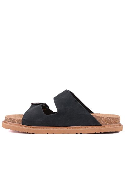 SailLakers Sail Lakers - Black Color Genuine Nubuck Leather Women's Slippers