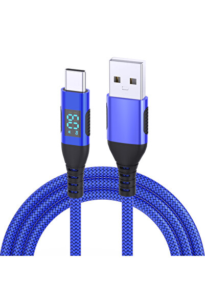 Choice 3m 1PC Blue LAIHONEN 60W USB إلى USB من النوع C كابل 60W سريع الشحن سلك شاحن شاشة LED لـ Xiao