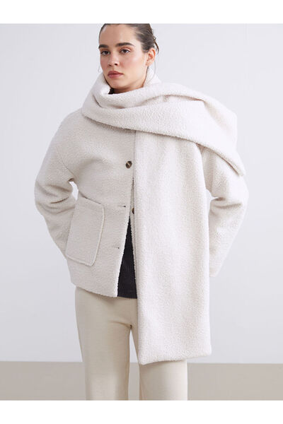 LC Waikiki UZG STORE'dan Stil Sahiplerine Sıfır Roba Yaka Atkılı Kadın Kaşe K...