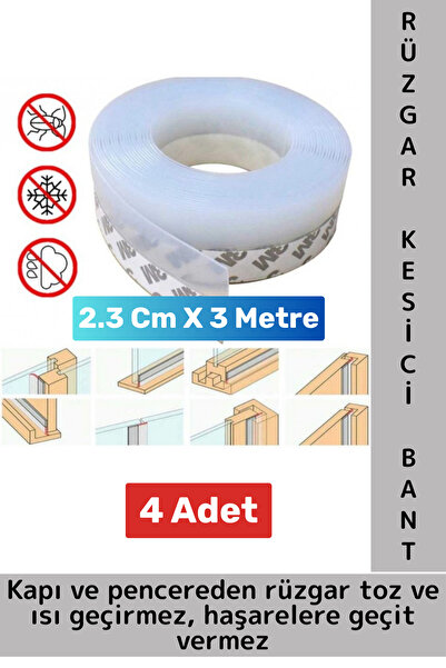 Premium Under Door Window Wind Dust Heat Insect Pest Prevention Windbreaker Tape 3 Meters 4 Pieces