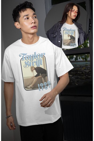 Fuddy Moda تي شيرت مطبوع عليه صورة تايلور سويفت 1989 للجنسين، تي شيرت كبير ال...