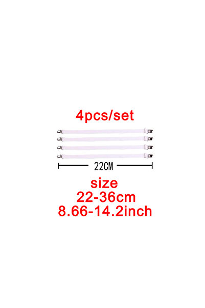 Choice 22 سم - أبيض، 4 قطع/مجموعة، شريط مرن لربط ملاءة السرير، حزام قابل للتعديل لغطاء المرتبة