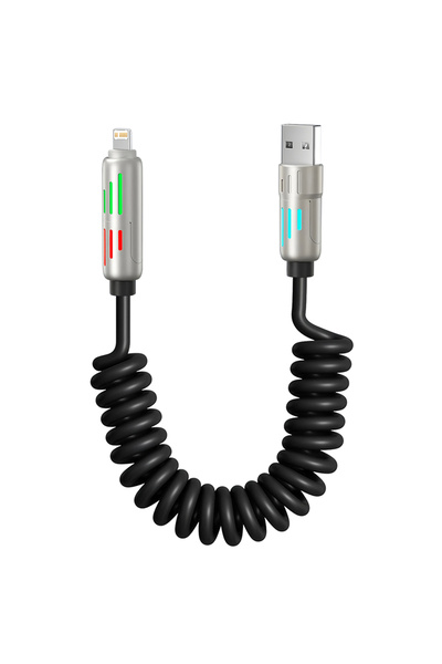 Choice كابل USB أسود من نوع C قابل للتمدد بقوة 240 واط من أمازون، كابل زنبركي...