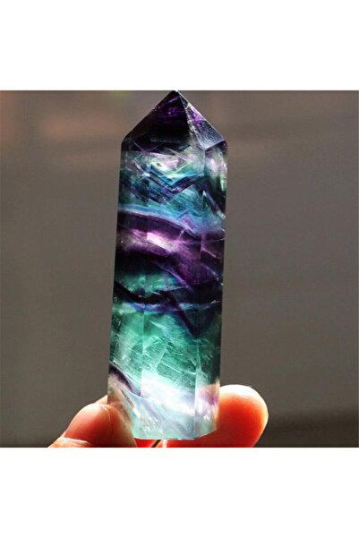 Choice حجر فلوريت طبيعي متعدد الألوان مخطط ملون من حجر الكوارتز الكريستالي مق...