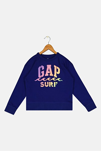 GAP Kids Boy Long Sleeve Brand Logo Sweatshirt, Dark Blue
