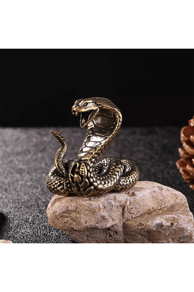 Choice YJS-1PCS تماثيل نحاسية صغيرة على شكل ثعبان من البرونز العتيق للديكور ا...