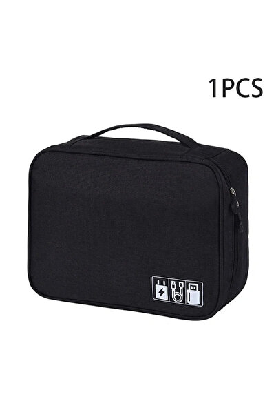 Choice 1pc Black 1pc Portable USB Data Cable Charger, Storage Bag, Travel Cable Organizer, Electronic Organ