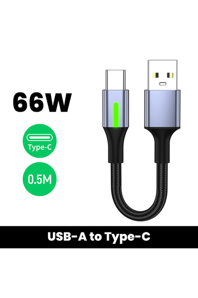 Choice a-c 0.5 م 0.25 م/0.5 م كابل بيانات USB A إلى نوع C كابل بيانات قصير لل...