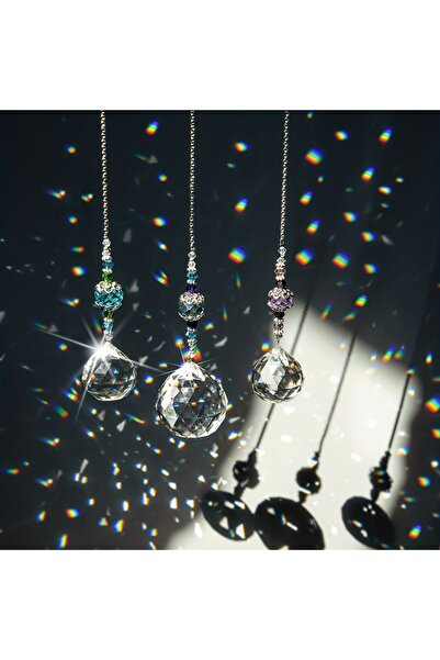 choice2 3 قطع A4 1/3 قطع بلورية شفافة على شكل منشور صانع قوس قزح كرة منشور لت...