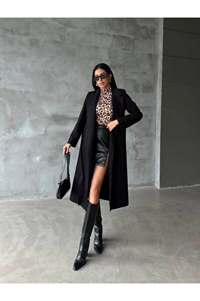 Moda İkra Παλτό με λεπτομέρεια τσέπης με ζώνη στη μέση