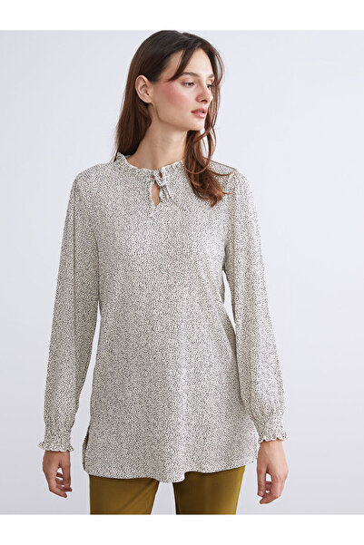 LC Waikiki Quality Pieces from Çelebi Store Tie-Neck Polka Dot Women's Tunic