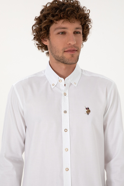 U.S. Polo Assn. Men's White Long Sleeve Basic Shirt 50307676-Vr013