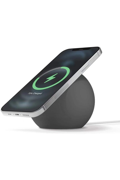 Choice حامل شاحن هاتف مكتبي مغناطيسي رمادي على شكل كرة لـ Magsafe iPhone 15 1...