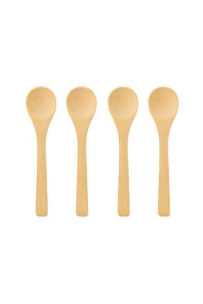Naturalove Set of 4 Bamboo Spice and Tea Spoons - Brown