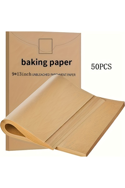 Choice Yellow 50Pcs Baking Paper Non-Stick Parchment Baking Sheet For Oven Air Fryer Grilling Mat Paper Foo