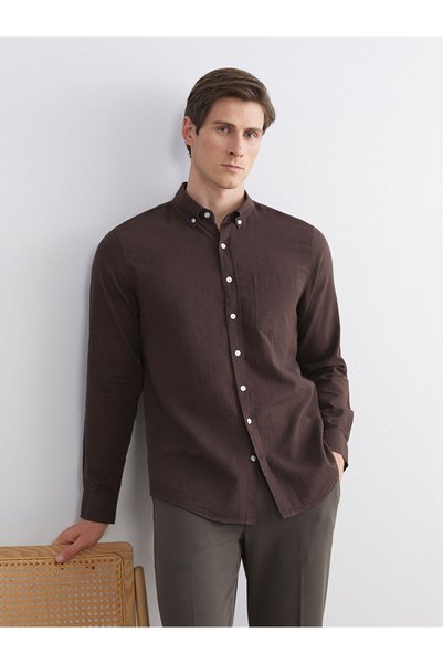 LC Waikiki Lcwaikiki Classicregular Fit Long Sleeve Dobby Men's Shirt