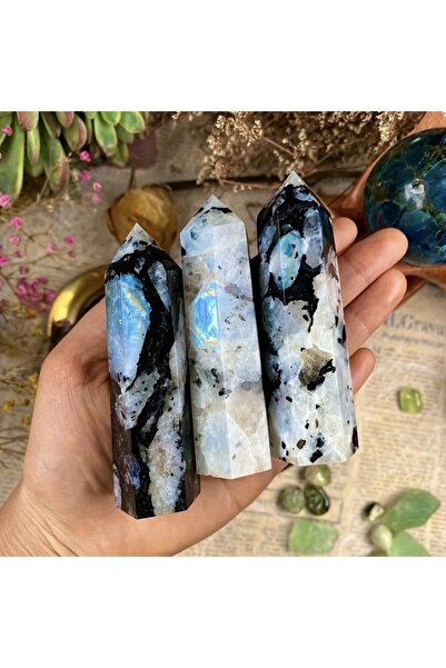 Choice 9-10cm Rainbow Moonstone Radiant Rainbow Moonstone Tower - Aesthetic H...