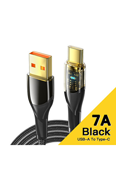 essager كابل شحن سريع USB A إلى Type C بطول 2 متر باللون الأسود 7A 100W 7A 10...