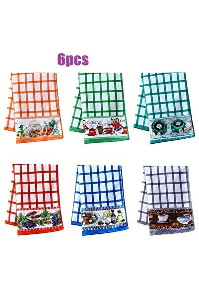 Choice MULTI 6PCS Kitchen Absorbent Printed Towels Dishcloth Hand Towel Clean...