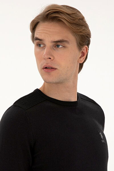 U.S. Polo Assn. Чоловічий Slim Fit велосипедний комір чорний базовий светр 50307779-VR046