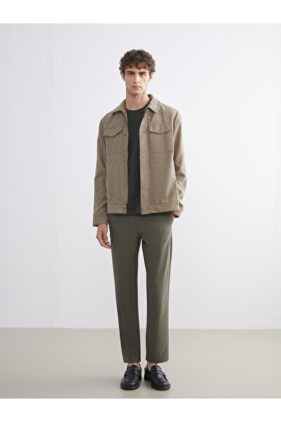 LC Waikiki Λαμπερές επιλογές από το Shining Store |   Ανδρικό παλτό από σουέτ με γιακά πουκάμισο τυπικού τύπου