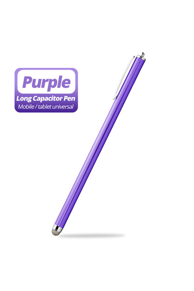 Choice قلم ستايلس طويل أرجواني 18.5 ملم قلم شاشة تعمل باللمس سعوي للآيفون وسامسونج وآيباد عالمي