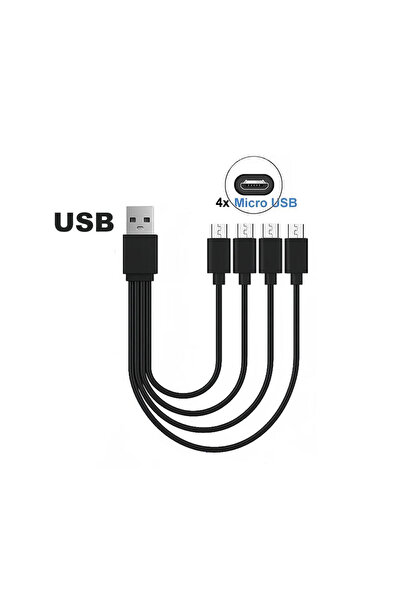 Choice كابل شحن USB متعدد 4 في 1 من USB إلى 4xMicro USB B بطول 20 سم لشحن عدة...