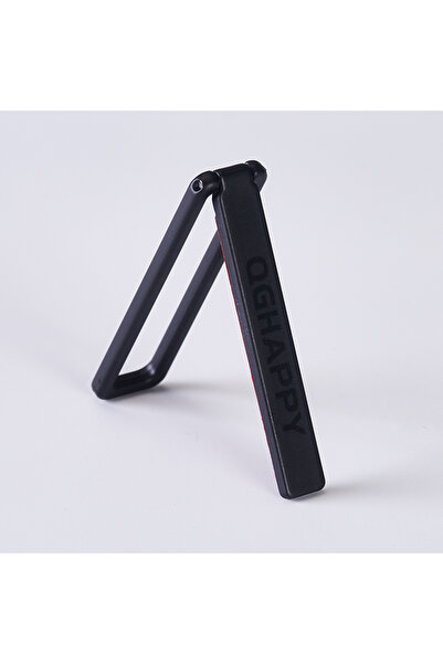 Choice حامل هاتف محمول أسود فائق النحافة وقابل للطي، مصنوع من سبيكة معدنية مغ...