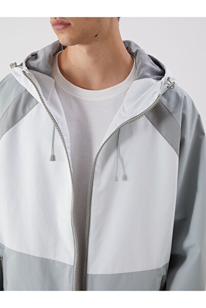 LC Waikiki White Comfortable Fit Hooded Men's Coat