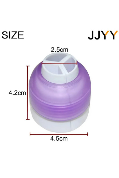 Choice 1 قطعة محول تزيين الكيك الأرجواني بثلاثة ثقوب - فوهة تزيين بثلاثة ألوا...
