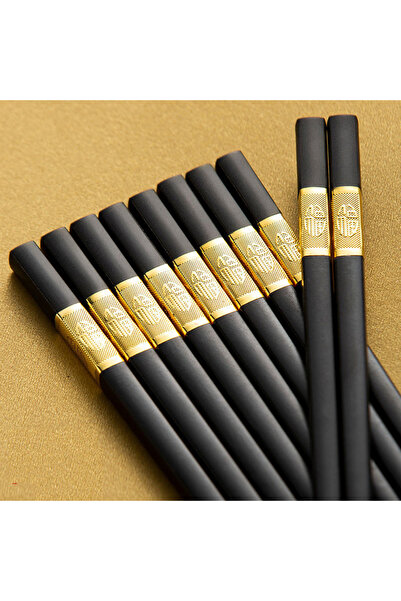 Choice Gold FU 5 Pairs 24cm Reusable Chopsticks Sushi Sticks Non-Slip Chopstick Korean Japanese Food Chines