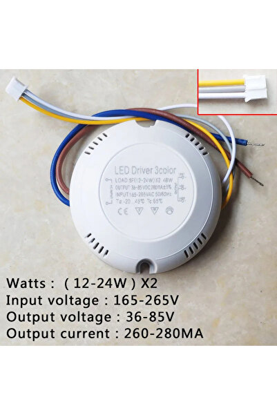 Choice (12-24W) X2 LED محرك التيار 280mA 12-24W/20-40W SMD PCB ضوء السقف مزود الطاقة لون مزدوج 3P
