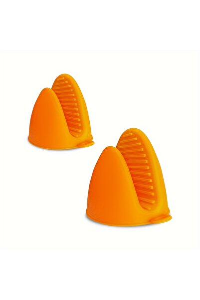 Choice Orange 2 Pack Silicone Oven Mitts Pot Holders Sets for Kitchen Heat Resistant Small Kitchen Mittens