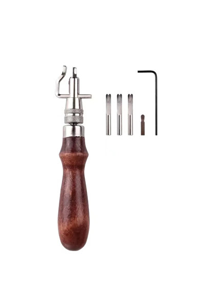 Choice 1 مجموعة 7 في 1 أدوات جلدية احترافية قابلة للتعديل للخياطة والشق والكش...