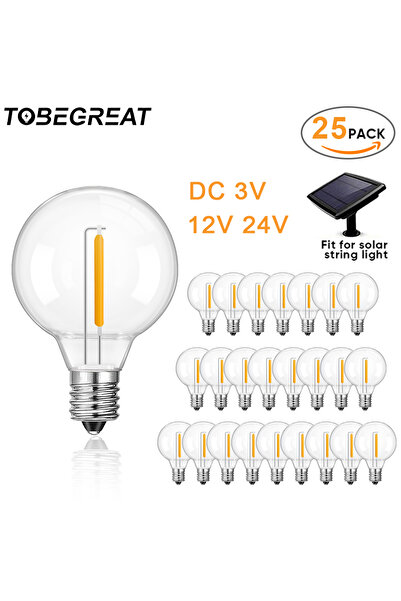 Choice 1W E12 رقم 2700K أبيض دافئ DC 3V 25 حزمة G40 لمبة LED بديلة لمبات إضاء...