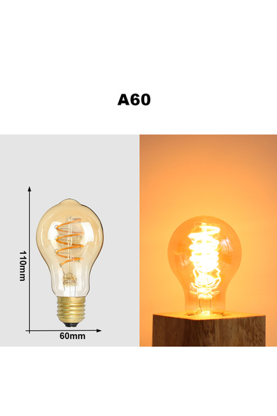 Choice 4 وات نعم أبيض دافئ A60 E27 مصباح ليد خيطي 220 فولت 4 وات A60 ST64 T45...