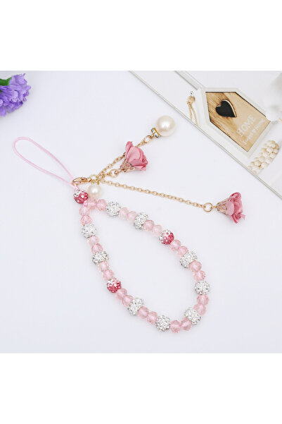 Choice Pink Short Mobile Phone Hanging Rope Creative Gypsum Flower Bracelet W...