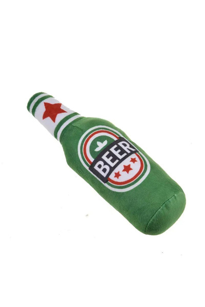 Choice لعبة كلب أخضر محشوة لعبة مطبوعة على شكل زجاجة بيرة تصدر صوتًا مقاومًا ...