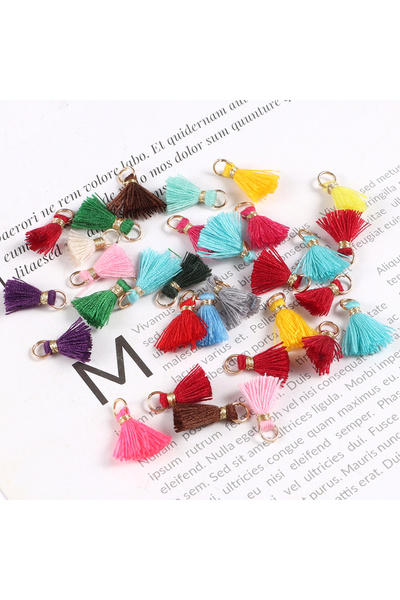 Choice DK832-19 30pcsTiny Tri Layered Keychain Tassels Mini Tassel for Craft Jewelry Making Tassel for Earr