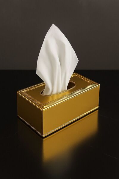 ALMASA Mini Gold Tissue Box