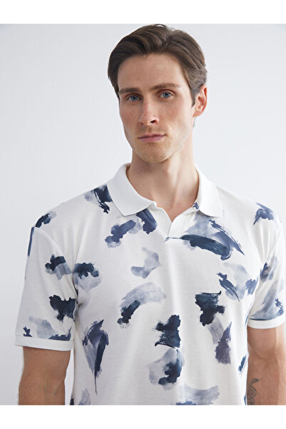 LC Waikiki Ανδρικό μπλουζάκι με μοτίβο πόλο με λαιμόκοψη σε μπλε ναυτικό