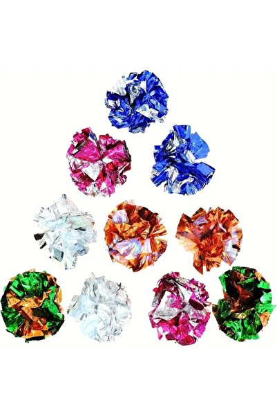 Choice حزمة من عشرة 10 قطع كرات ملونة مجعدة صوتية من الورق المقوى للقطط متينة...