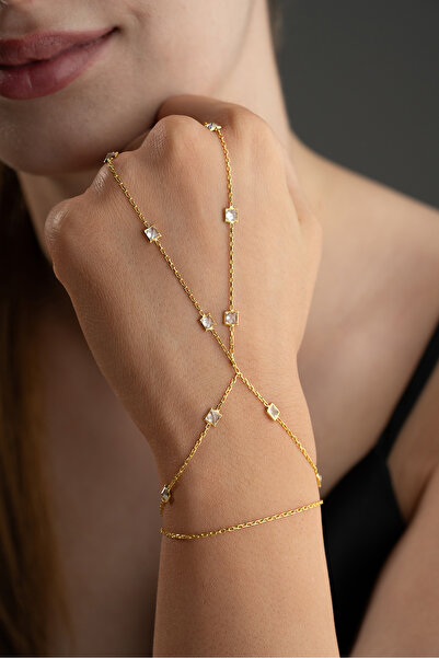Silvano Jewelry 925 Ayar Gümüş Kare Taşlı Şahmeran