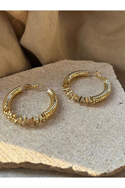 nunu takı أقراط زنبركية ذهبية اللون